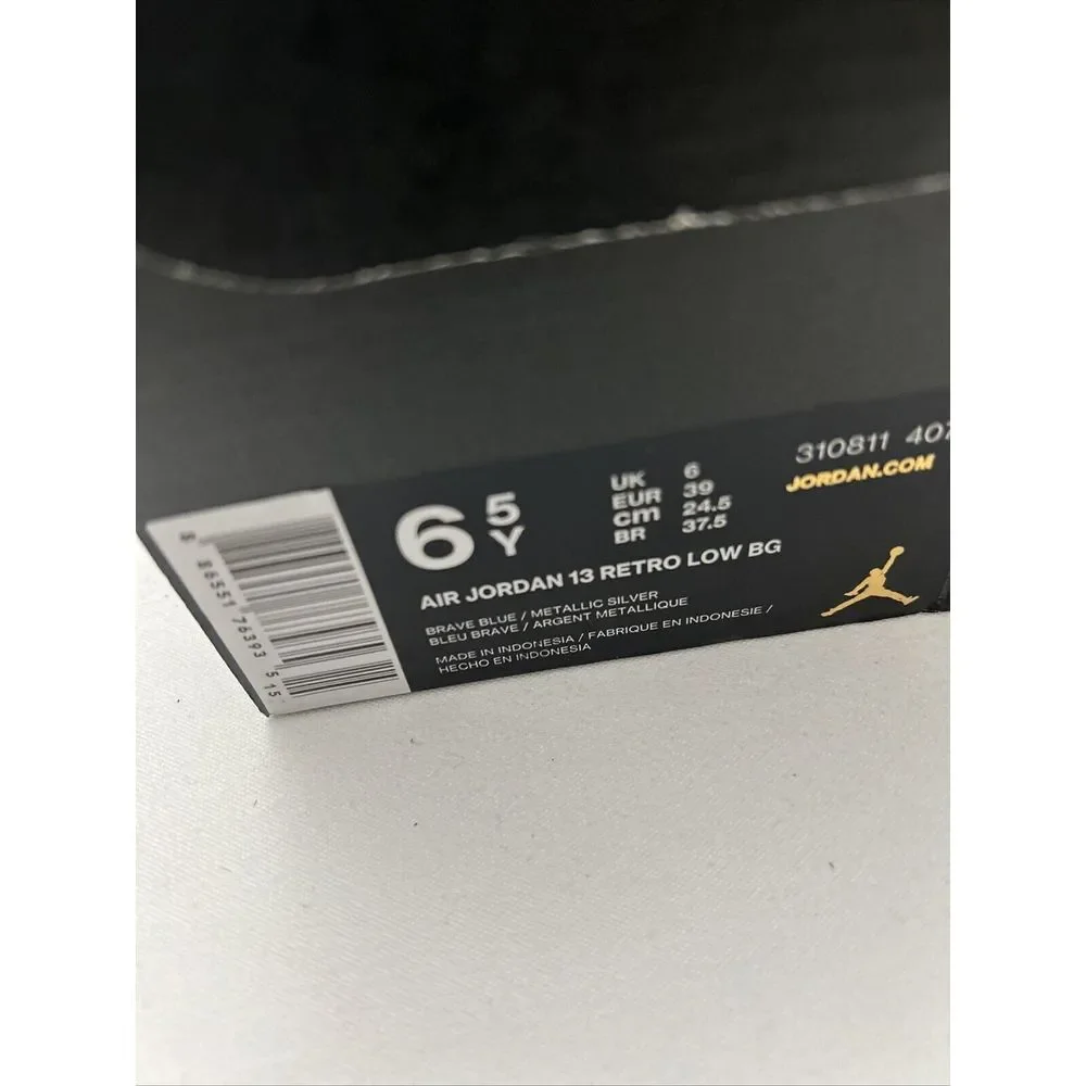 Nike Men 6.5 AIR JORDAN‎ 13 Retro Low BG BLUE BLACK 2932
